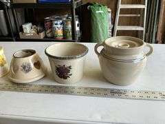 Stoneware type pots and canister