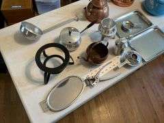 Tea pots and trays, etc.