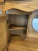 Queen size oak bed set and mattress