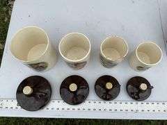 Vintage canister set, some chips
