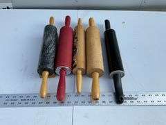 Rolling pins, one marble.