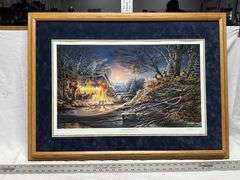 Terry Redlin print with scratch. Signed and