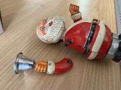 Vintage metal wind up Santa
