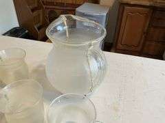Plastic Kool-Aid pitcher and mugs