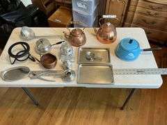 Tea pots and trays, etc.
