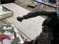 Frederic Remington cowboy with horse statue