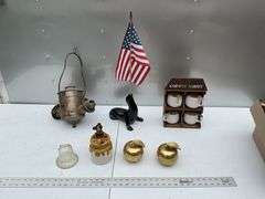 Heavy brass apples/hanging oil lamp, etc