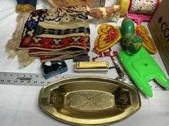 Toys, harmonica, etc