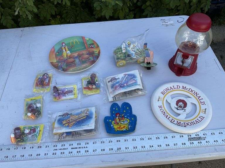 McDonald's and California Raisin toys, etc.