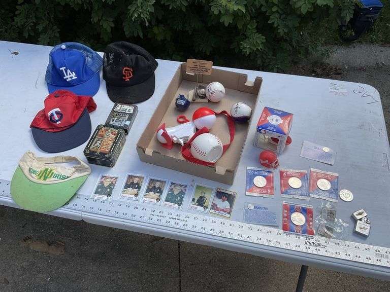 Baseball items, Olympic medallions, Waverly