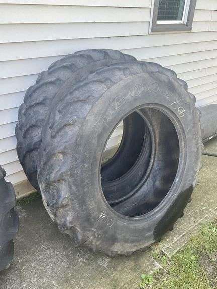 Pair of 14.9 R 30 rear tractor tires