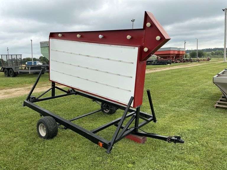 Portable Marquee sign on trailer with lights, 4' x 8'