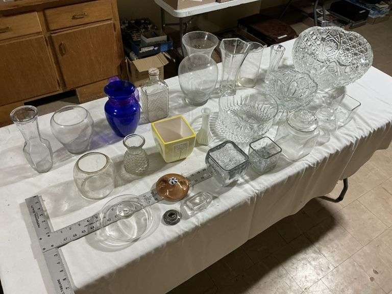 Clear glassware and vases