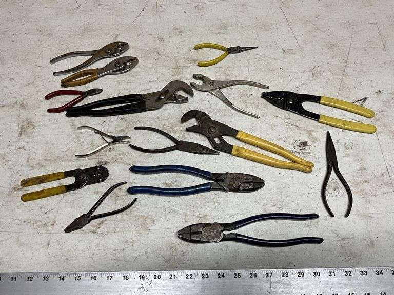 Assorted pliers, side cutters/lineman’s pliers - Legacy Auction Company