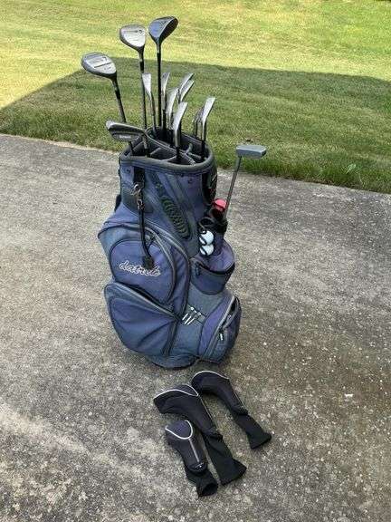Outburst right hand golf clubs and golf bag with