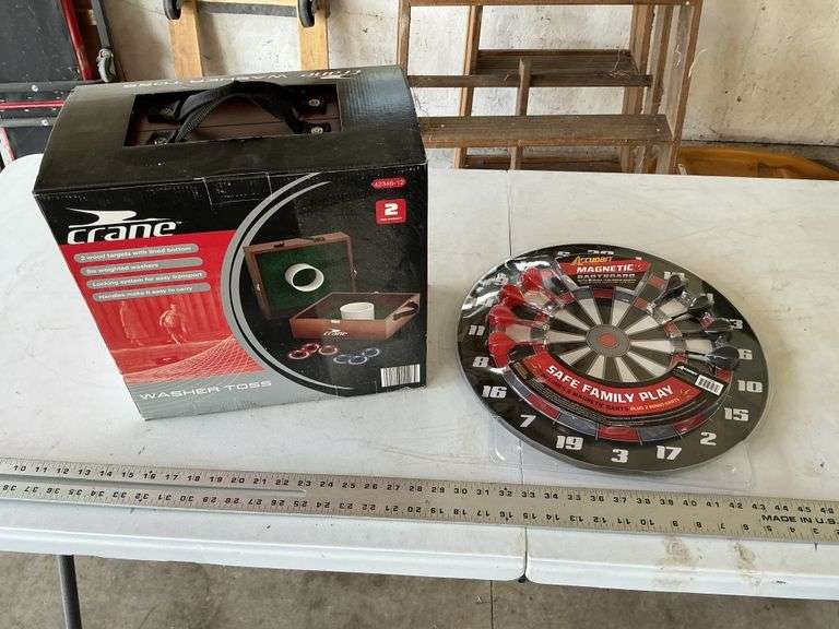 New Washer toss and magnetic dartboard