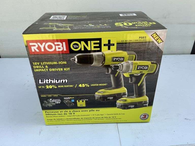 Ryobi 18V drill and impact driver kit-appears new - Legacy Auction Company