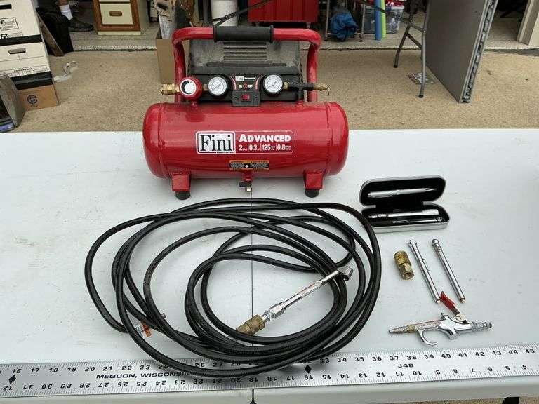 Fini 2 gallon air compressor, etc