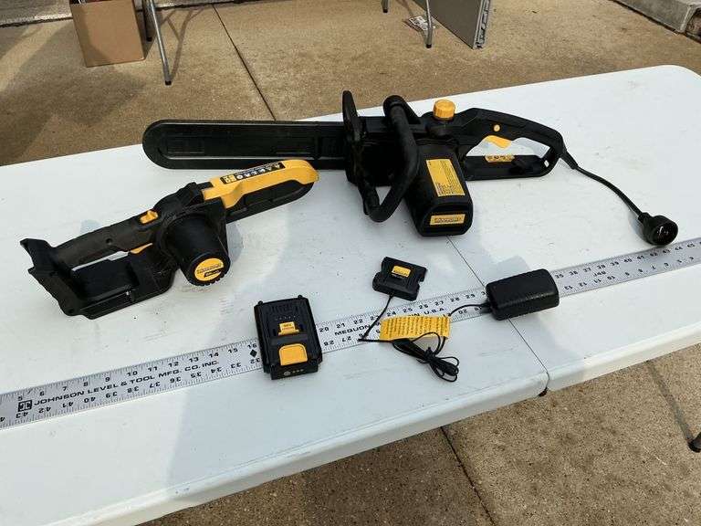 Yardwork cordless chainsaw and 110V chainsaw