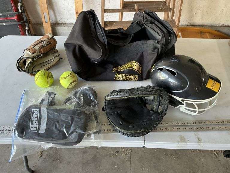 Girls softball gear and bag