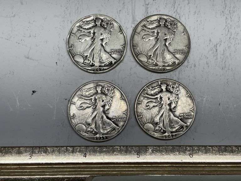 4- Walking liberty half dollars 1935–1943