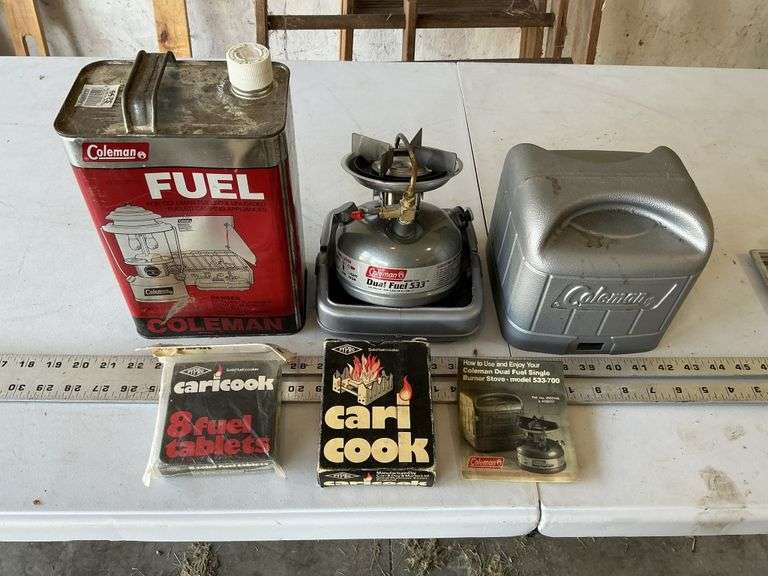 Coleman dual fuel 533 stove, etc.