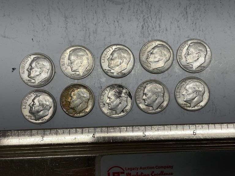 10- Roosevelt silver dimes