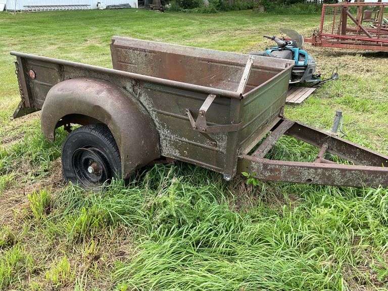 Old pickup truck box trailer