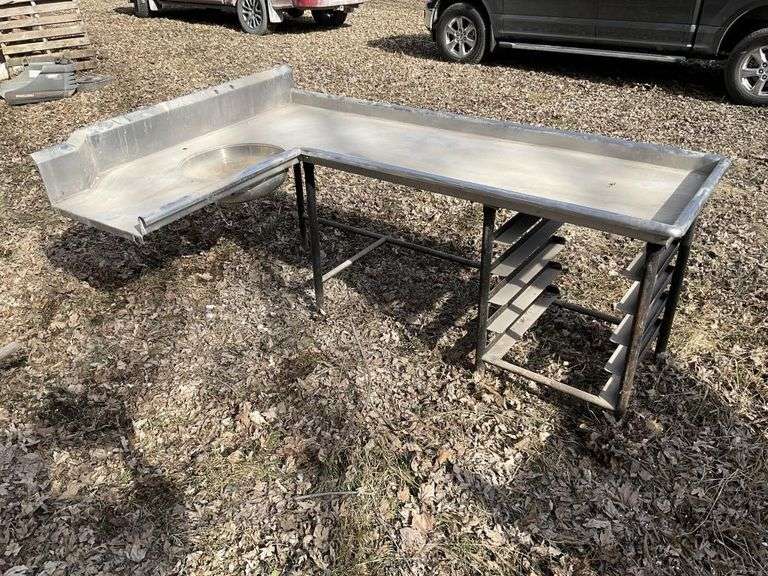 SS commercial sink counter extension, outside is