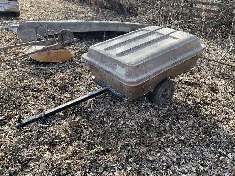 Two wheel trailer with fiberglass cargo box,58" x
