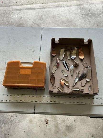 K-B spoons etc. and tacklebox