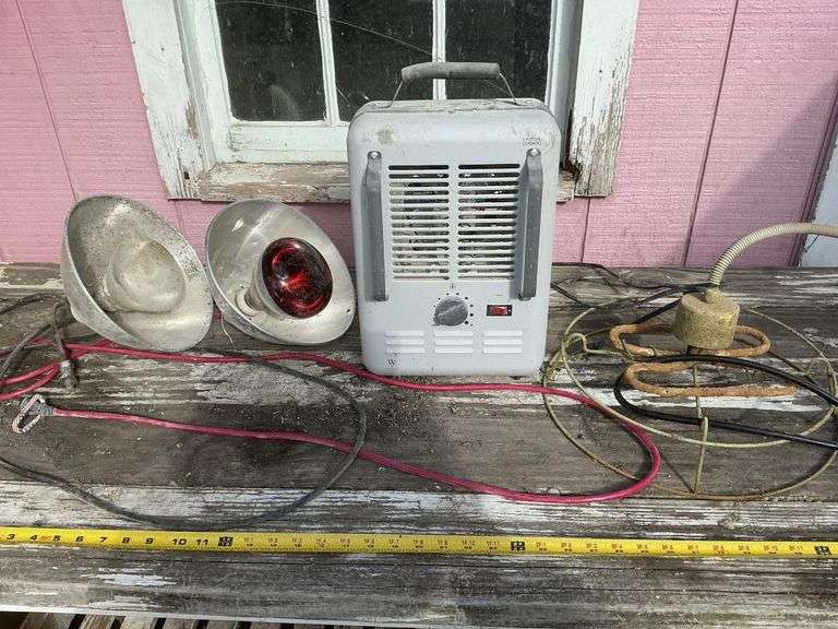 Milk house heater, tank heater and heat lamps