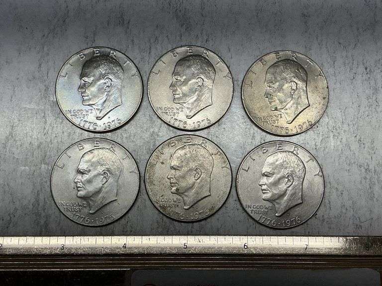 6- 1976 Eisenhower bicentennial dollars
