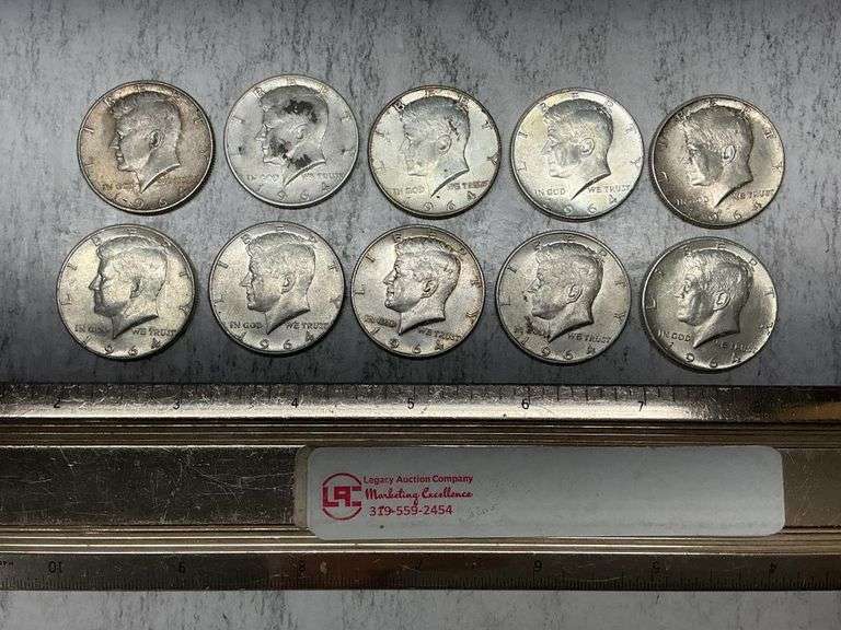 10- 1964 Kennedy Silver half dollars