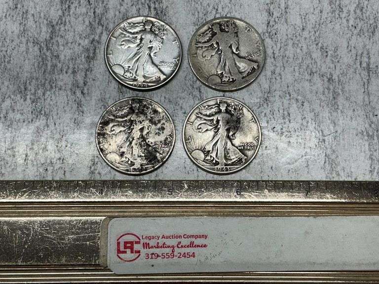 4- Walking liberty half dollars