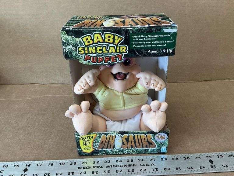 Vintage Dinosaurs baby Sinclair puppet