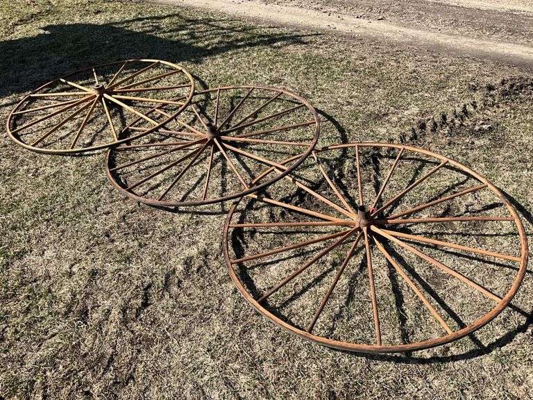 3 wood 55" wagon wheels