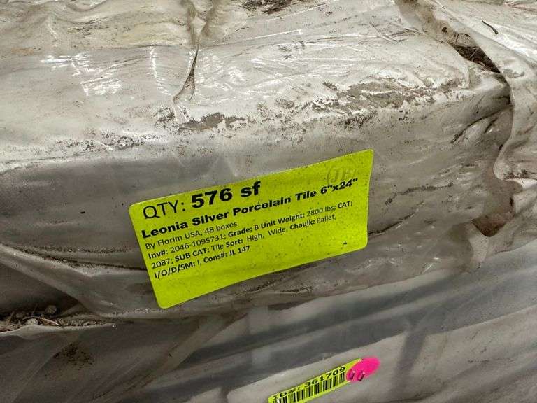 Leonia Silver Porcelain Tile 6"x24" Lambrecht Auction, Inc.