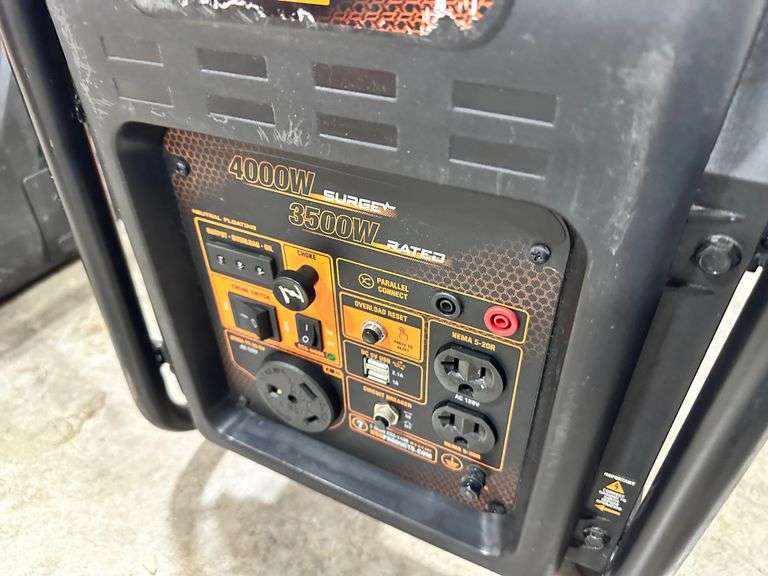 WEN 4000Watt Open Frame Inverter Generator Used Lambrecht Auction, Inc.