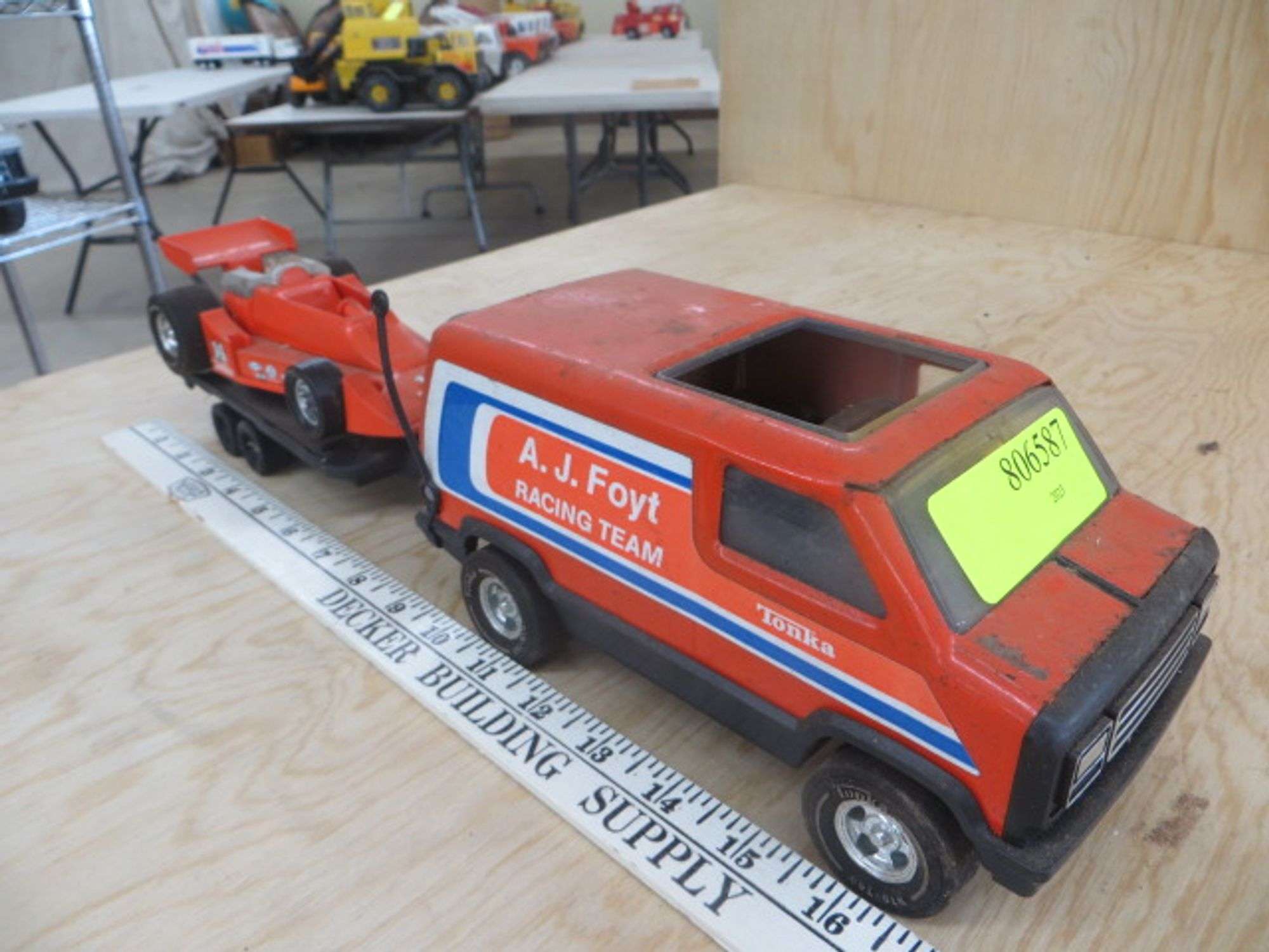 Tonka A.J. Foyt Van, Race Car, and Trailer - Lambrecht Auction, Inc.