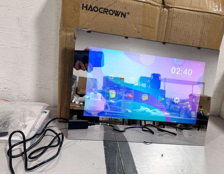 Haocrown 15.6 Inch Small Waterproof TV for Bathroom Shower, Smart Touch Screen Mirror Television