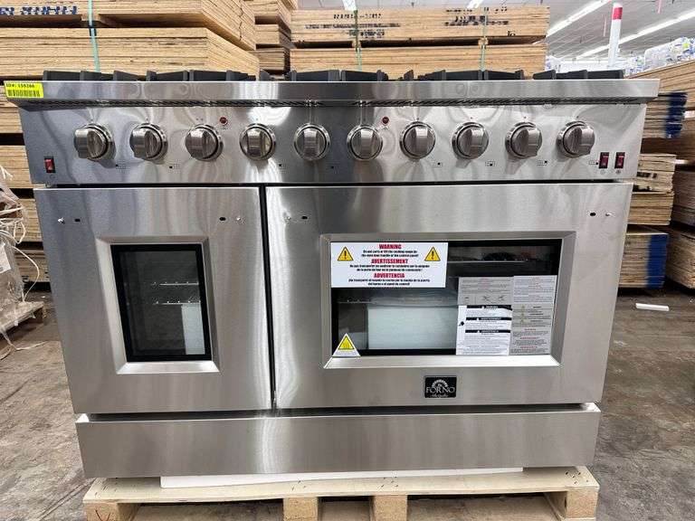 FORNO Galiano 48-in 8 Burners 4.32-cu ft / 2.26-cu ft Convection Gas Range *Small Dents On Front*