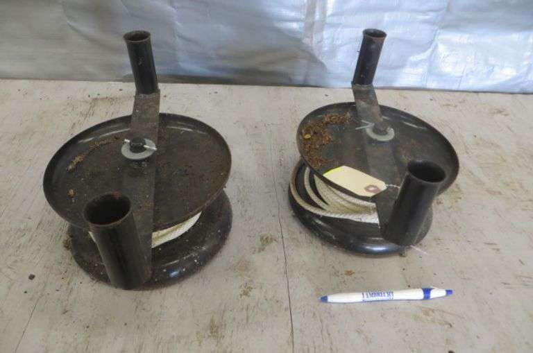 Two Metal Reels w/ Nylon Rope - Lambrecht Auction, Inc.