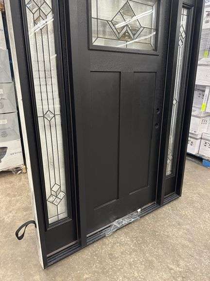 Exterior Fiberglass Deco Door With 2 Side Lites 63 1/2"x81 1/2" LH