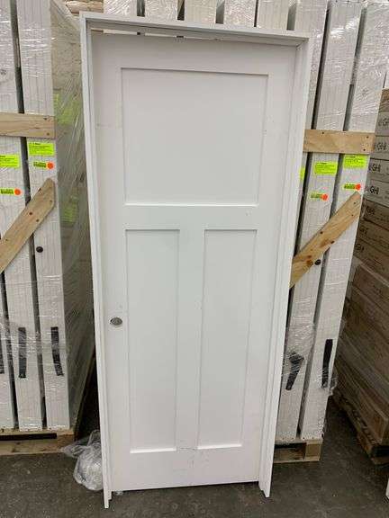 Primed Interior 3 Panel Craftsman/ Shaker Door 30"x80" RH (Unassembled)