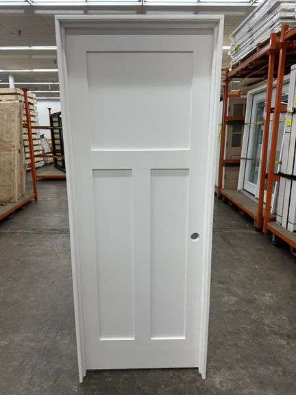 Primed Interior 3 Panel Craftsman/Shaker Door 30"x80" LH (Unassembled)