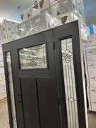 Exterior Fiberglass Deco Door With 2 Side Lites 63 1/2"x81 1/2" LH