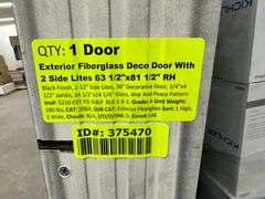 Exterior Fiberglass Deco Door With 2 Side Lites 63 1/2"x81 1/2" RH