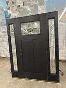 Exterior Fiberglass Deco Door With 2 Side Lites 63 1/2"x81 1/2" LH
