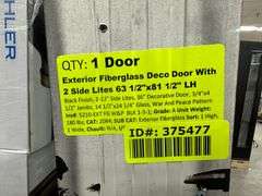 Exterior Fiberglass Deco Door With 2 Side Lites 63 1/2"x81 1/2" LH